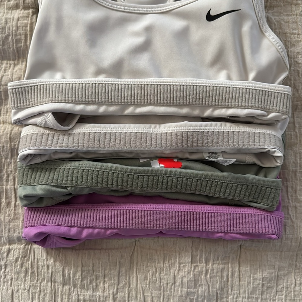 Nike Sports Bras in White, Purple, and Green - Picture 6 of 9